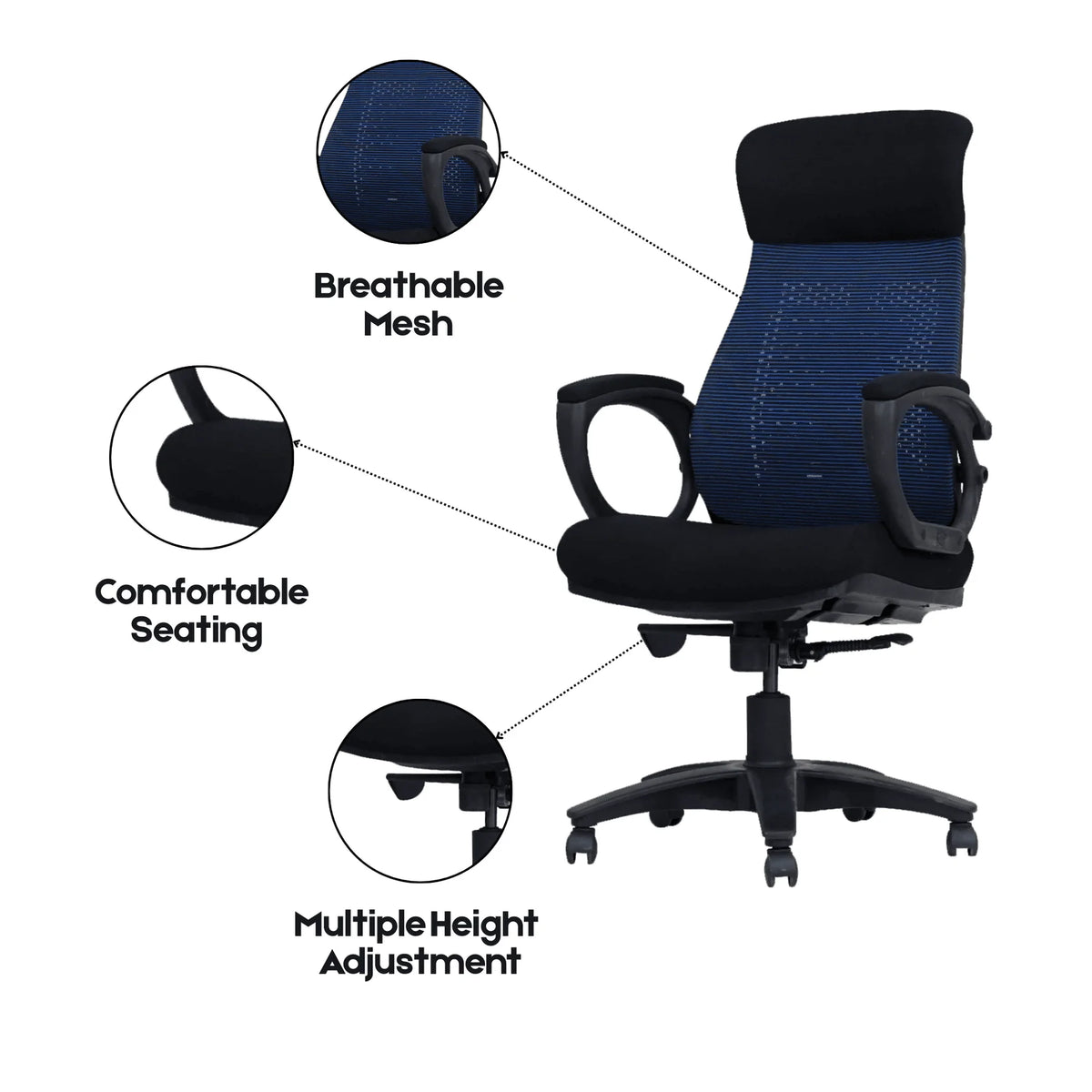 HINOMI Pro Real Time Ergonomic Mesh Chair Model SAAB SM-786