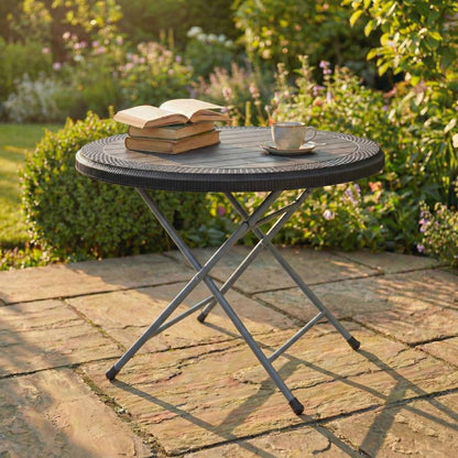 SAAB STEEL PLASTIC RATTAN ROUND TABLE
