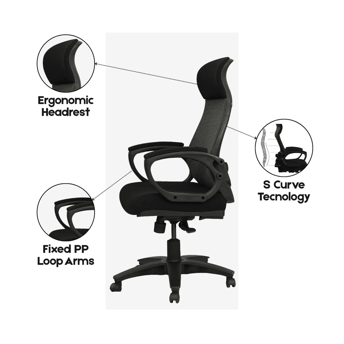 HINOMI Pro Real Time Ergonomic Mesh Chair Model SAAB SM-786