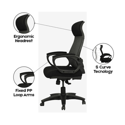 HINOMI Pro Real Time Ergonomic Mesh Chair Model SAAB SM-786
