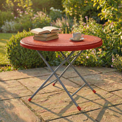 SAAB STEEL PLASTIC RATTAN ROUND TABLE