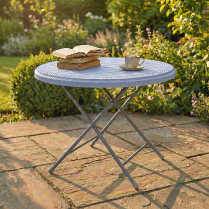 SAAB STEEL PLASTIC RATTAN ROUND TABLE