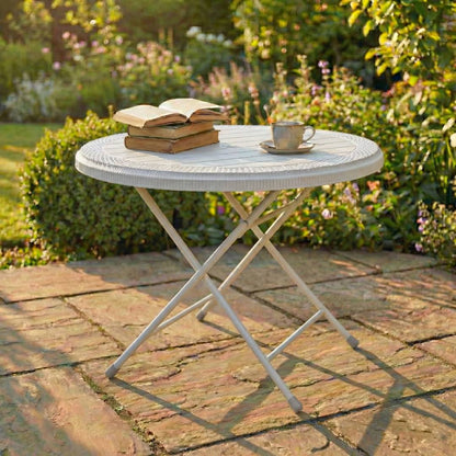 SAAB STEEL PLASTIC RATTAN ROUND TABLE