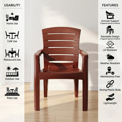 MAGNUM Premium Wood-Finish Plastic Dining Chair – SAAB SP-847