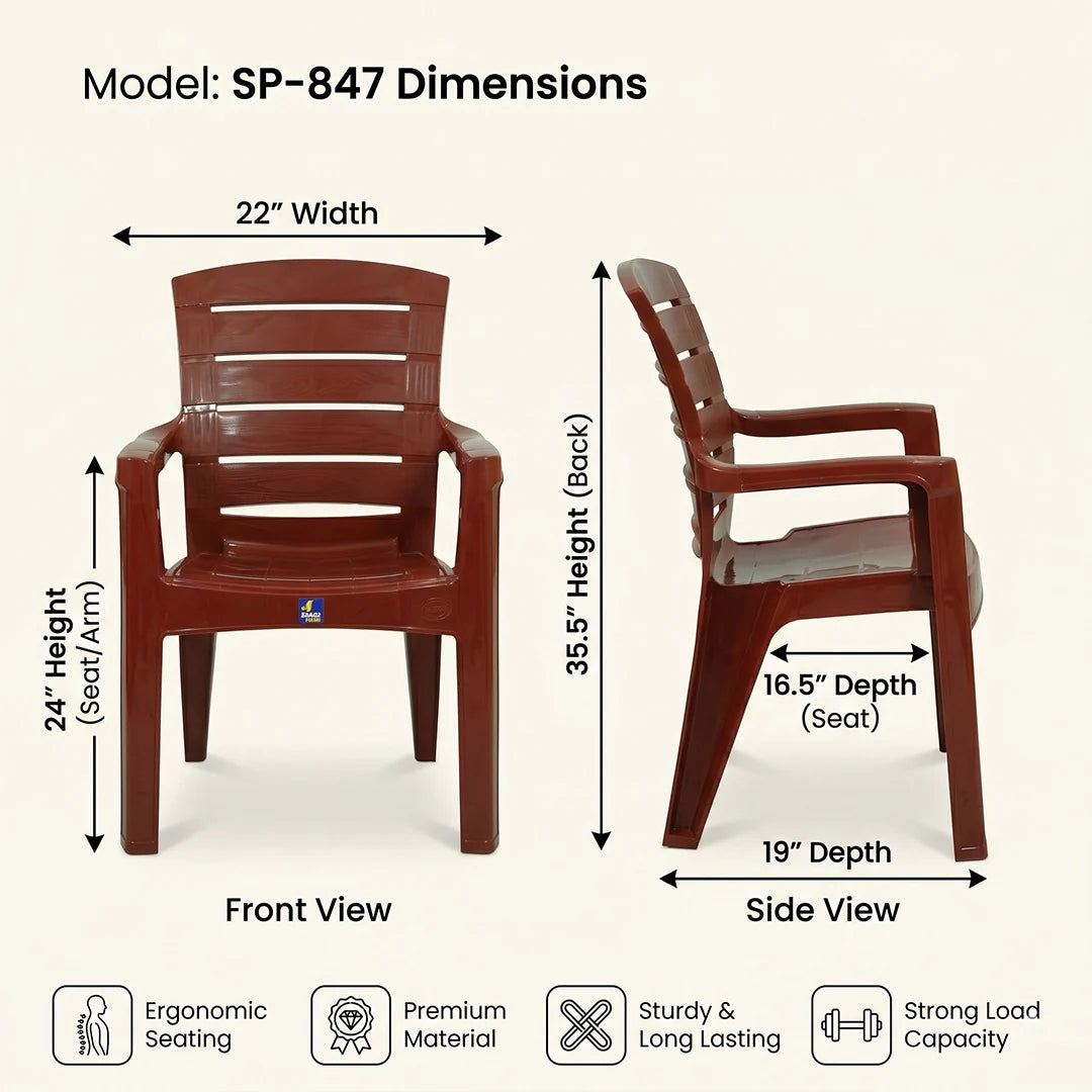 MAGNUM Premium Wood-Finish Plastic Dining Chair – SAAB SP-847