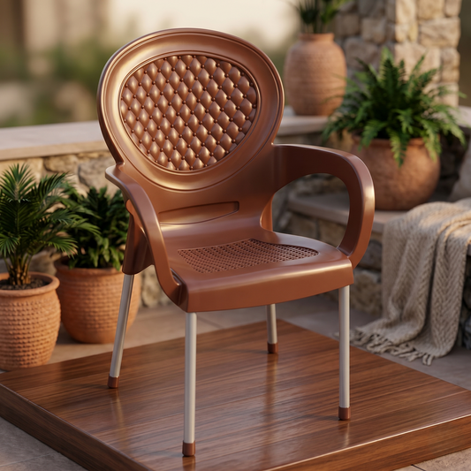 Boss BG-679 Steel Plastic Confora Rattan Chair With Arms