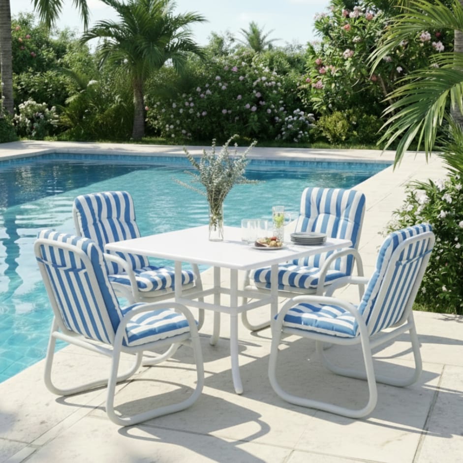 Miami Outdoor Set – 4 Chairs + Table
