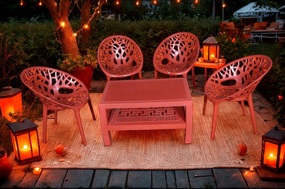 Tree Chair Set with BP-370 Double Shelf Table